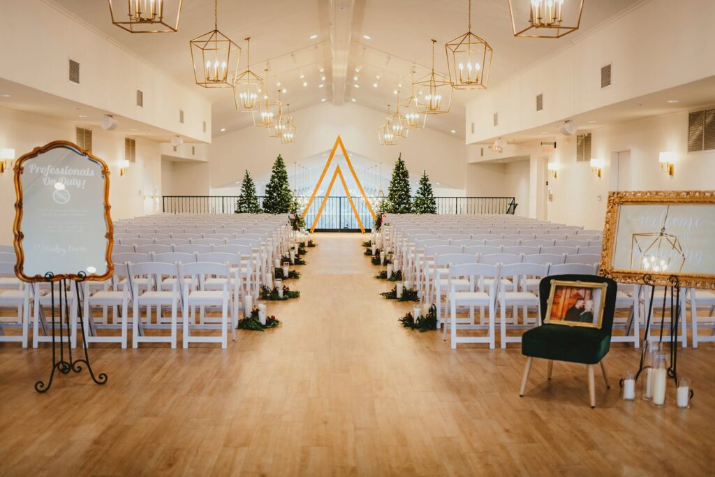 Indoor Christmas wedding ceremony venue Madison WI